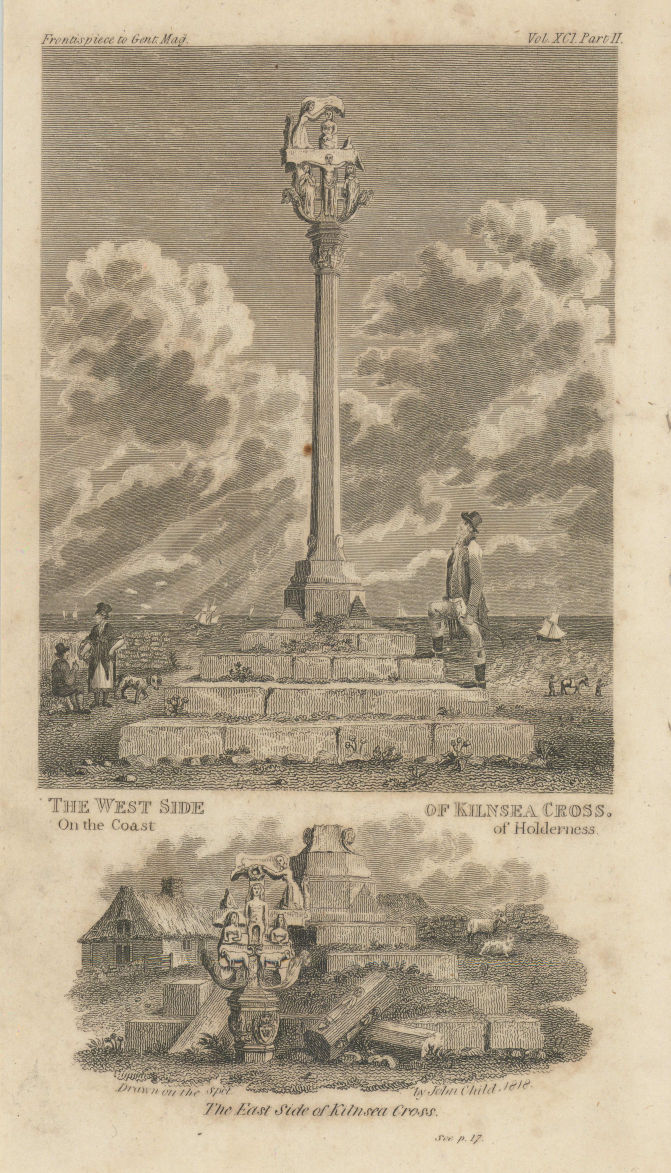 Kilnsea Cross, originally at Holderness; moved to Hedon, Yorkshire in 19C 1821